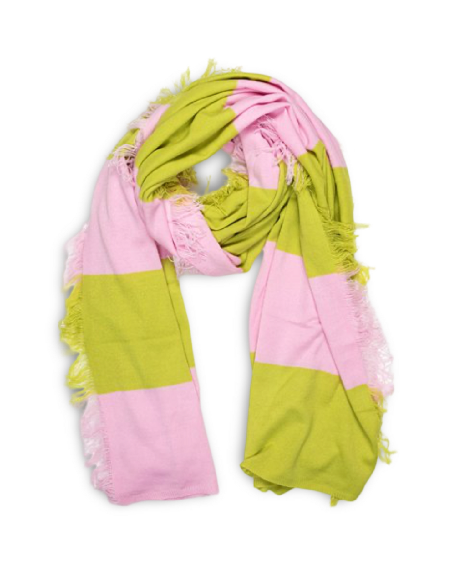 Stripe Scarf By Antler - Chartreuse & Bubblegum