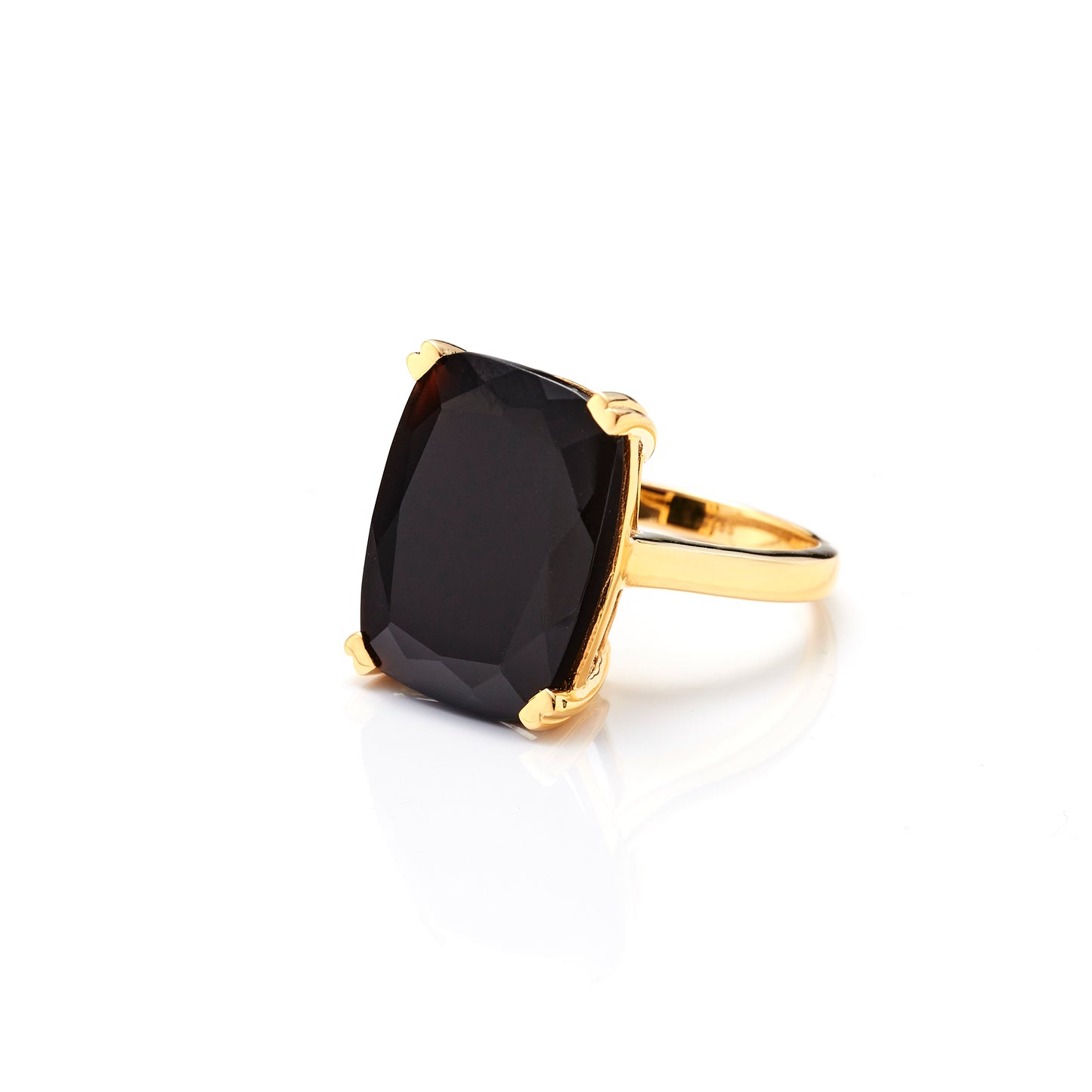 Goddess Ring By Silk & Steel - Black Onyx Gold
