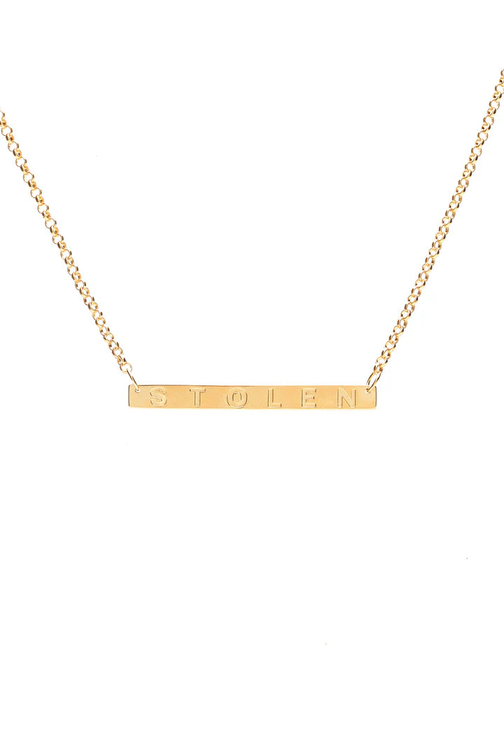 Stolen Plank Necklace  By Stolen Girlfriends Club - Gold  Plated