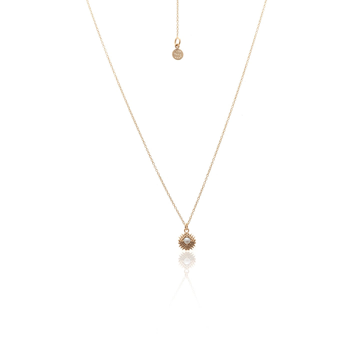 Petite Perle Necklace By Silk & Steel - Pearl/Gold