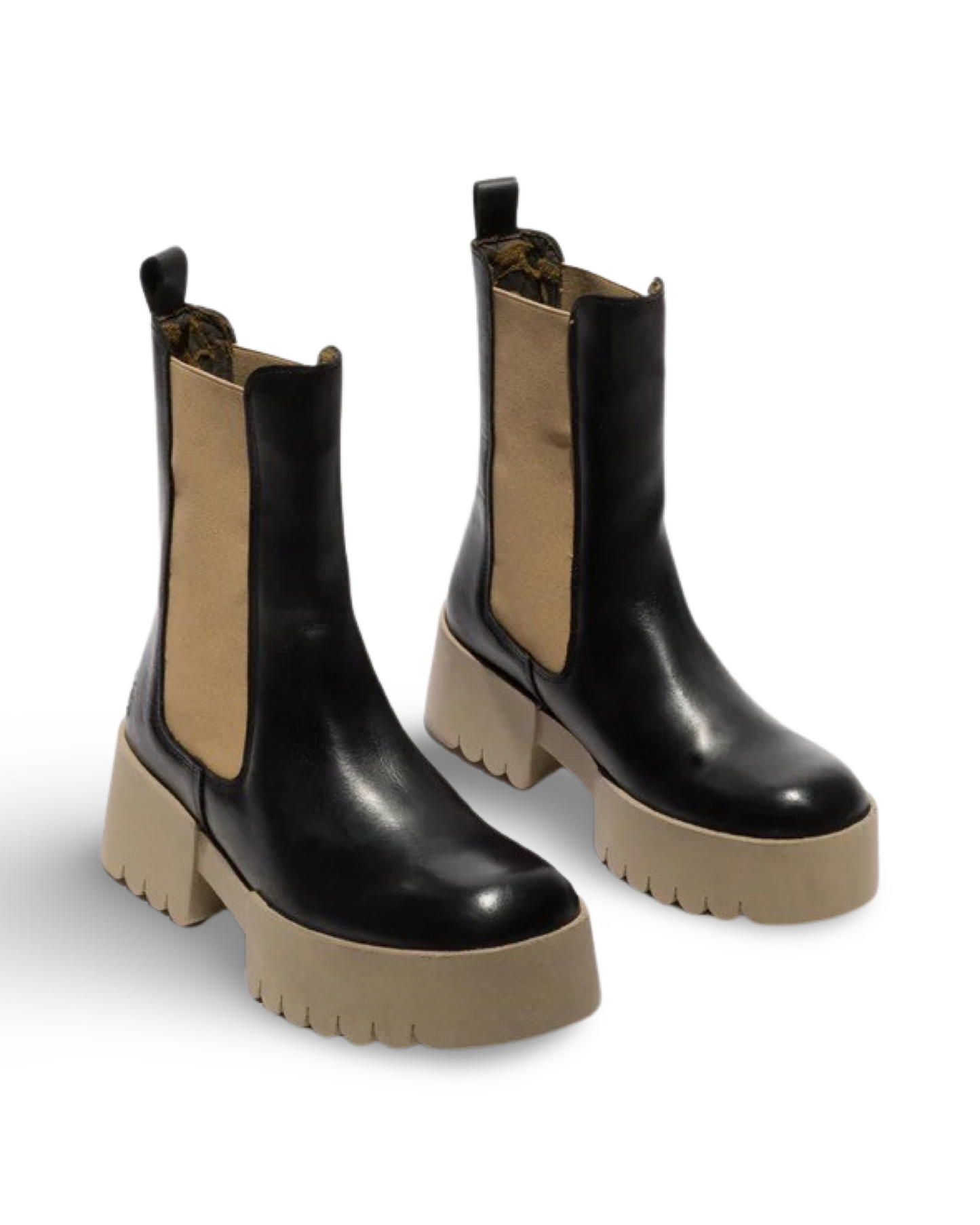Erel Boot By Fly London - Black/Taupe