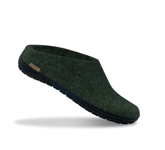The Slip On with Rubber Sole By Glerups - Forest/Blk