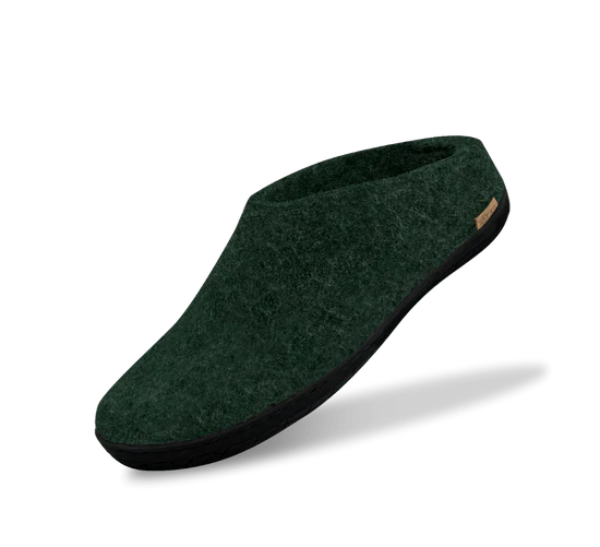 The Slip On with Rubber Sole By Glerups - Forest/Blk