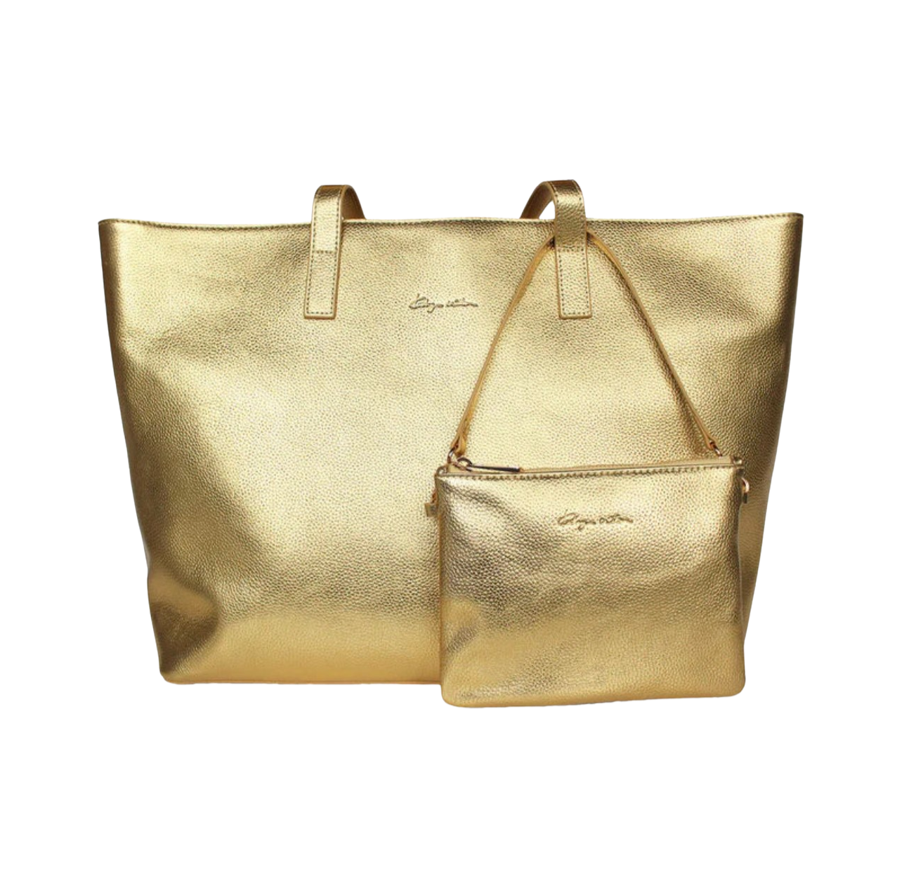Loulou Zip Tote Bag By Kathryn Wilson - Gold Pebble