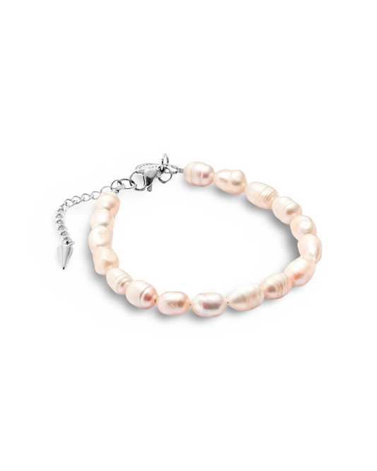 Blanc Bracelet By Silk & Steel - Pearl/Silver