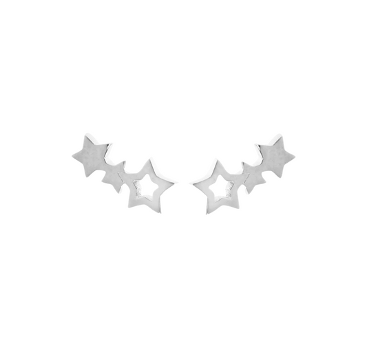 Superfine / Earrings / Star Climber/ Silver By Silk & Steel