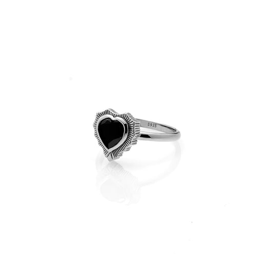 Amour Ring By Silk & Steel - Black/Silver