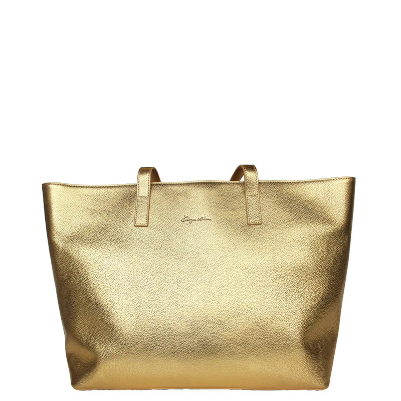 Loulou Zip Tote Bag By Kathryn Wilson - Gold Pebble
