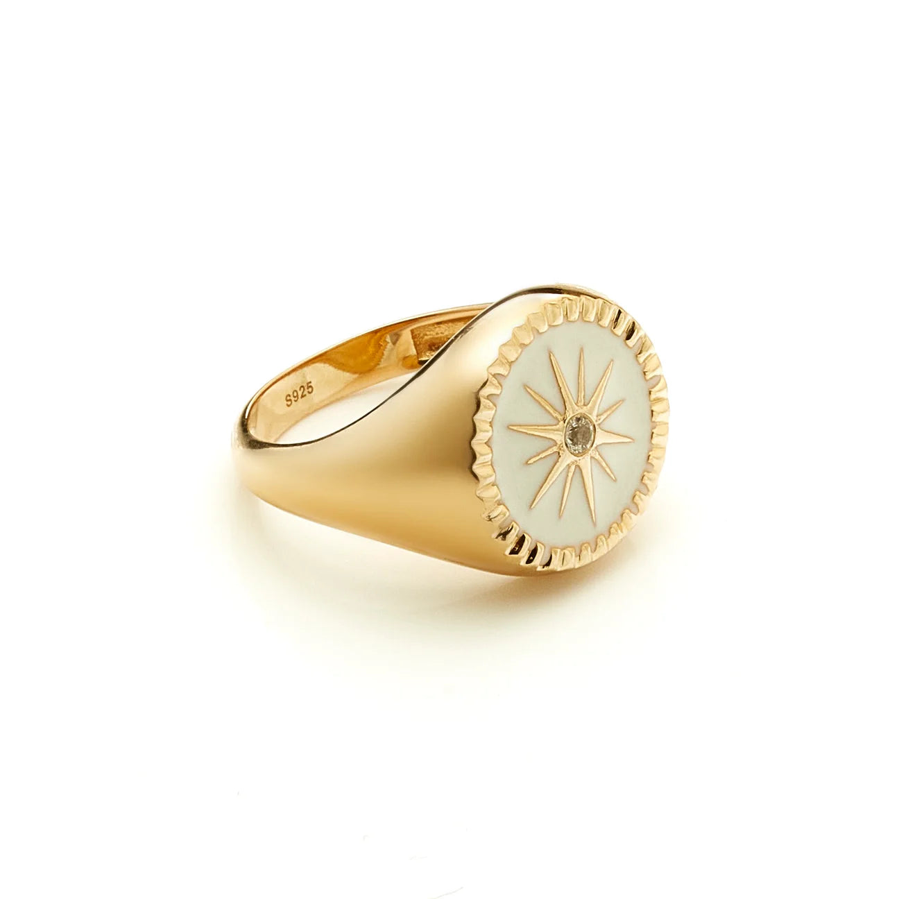 Guiding Star Signet Ring Gold By Silk and Steel