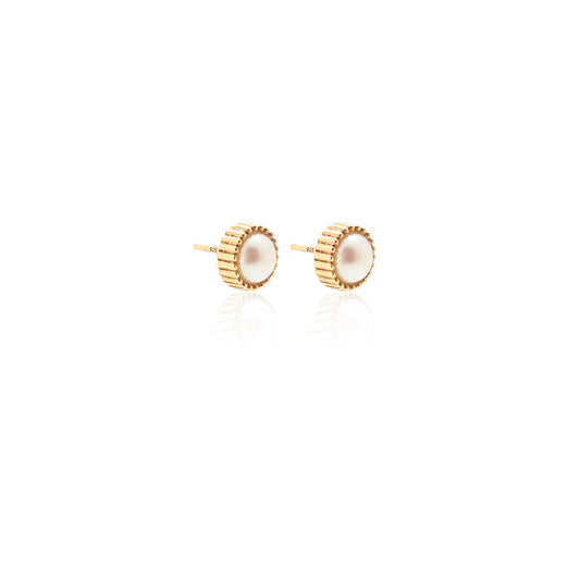 Radiant Pearl Studs - Gold By Silk & Steel
