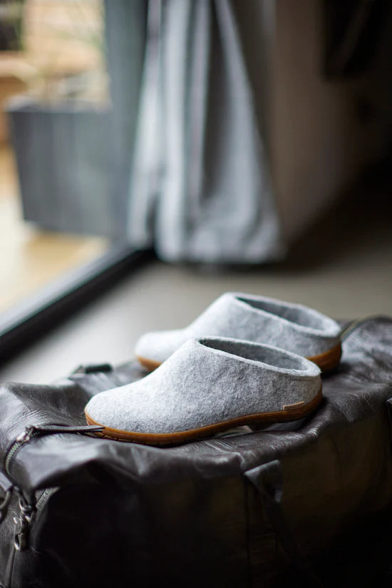 The Slip On with Rubber Sole By Glerups - Grey