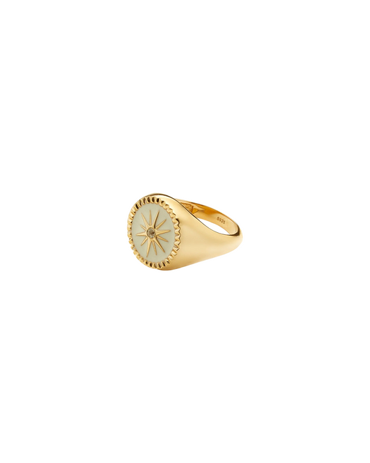 Guiding Star Signet Ring Gold By Silk and Steel