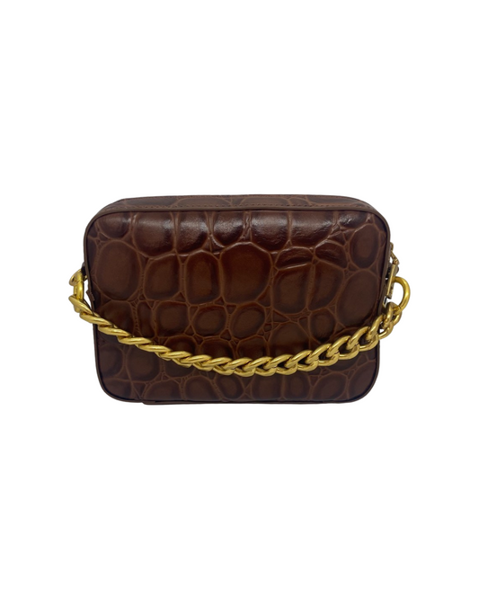 Jasmine Handbag By Campbell & Co - Chestnut Croc