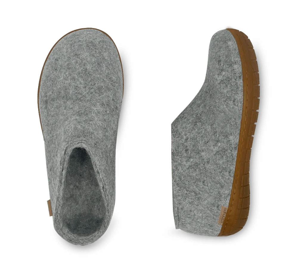 The Shoe with Rubber Sole By Glerups - Grey