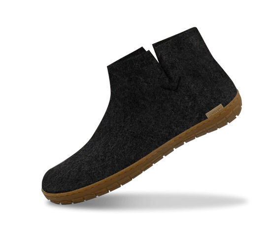 The Boot with Rubber Sole By Glerups - Charcoal