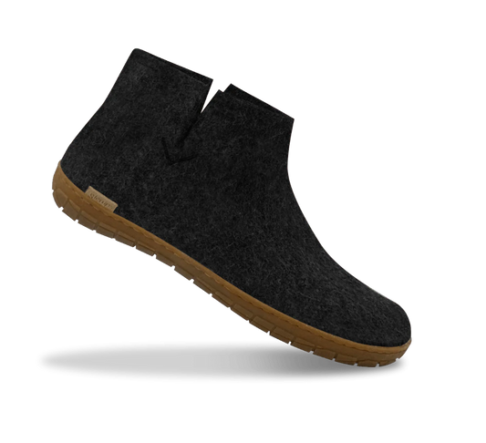 The Boot with Rubber Sole By Glerups - Charcoal