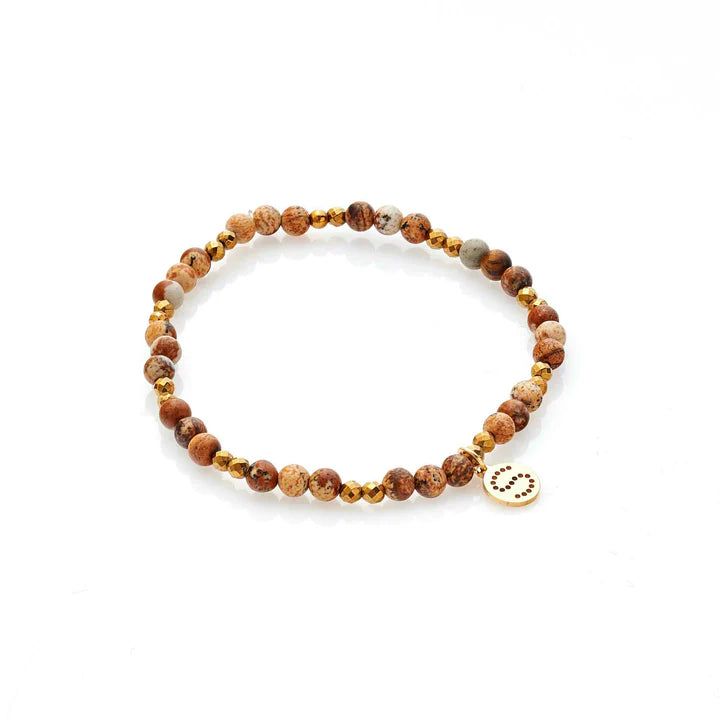 Sequence Bracelet By Silk and Steel - Picture Jasper/Gold