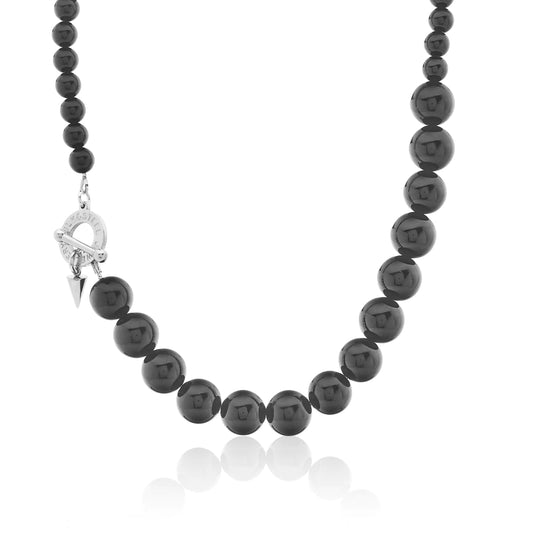 Luna Necklace Black Onyx By Silk and Steel - Silver