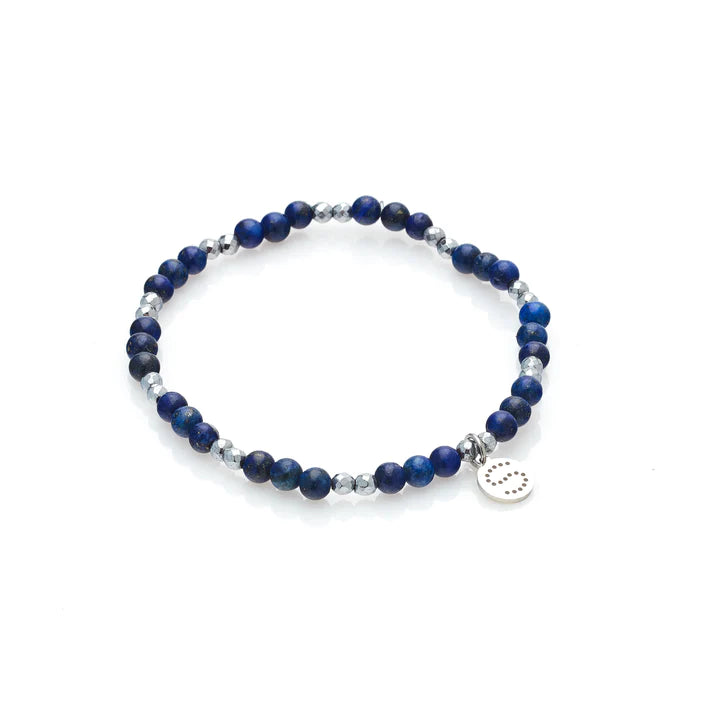 Sequence Bracelet By Silk and Steel - Blue Lapis Lazuli/ Silver