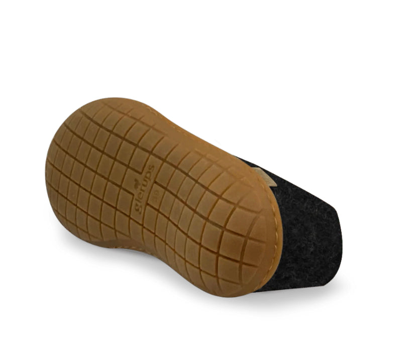 The Shoe with Rubber Honey Sole By Glerups - Charcoal